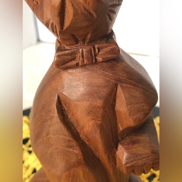 VTG Hand Carved Wooden Cat Statue Figurine Accent Piece - Picture 6 of 13